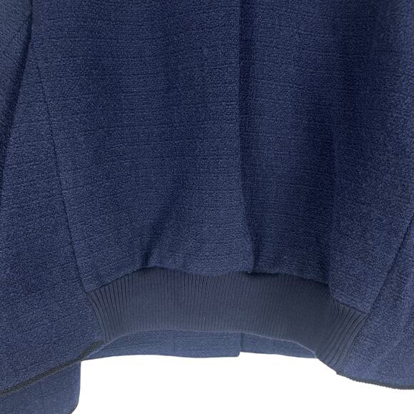 J. Crew Tweed Wool Blend Bomber Lady Jacket Navy Gold Button Size 20 - Picture 11 of 12